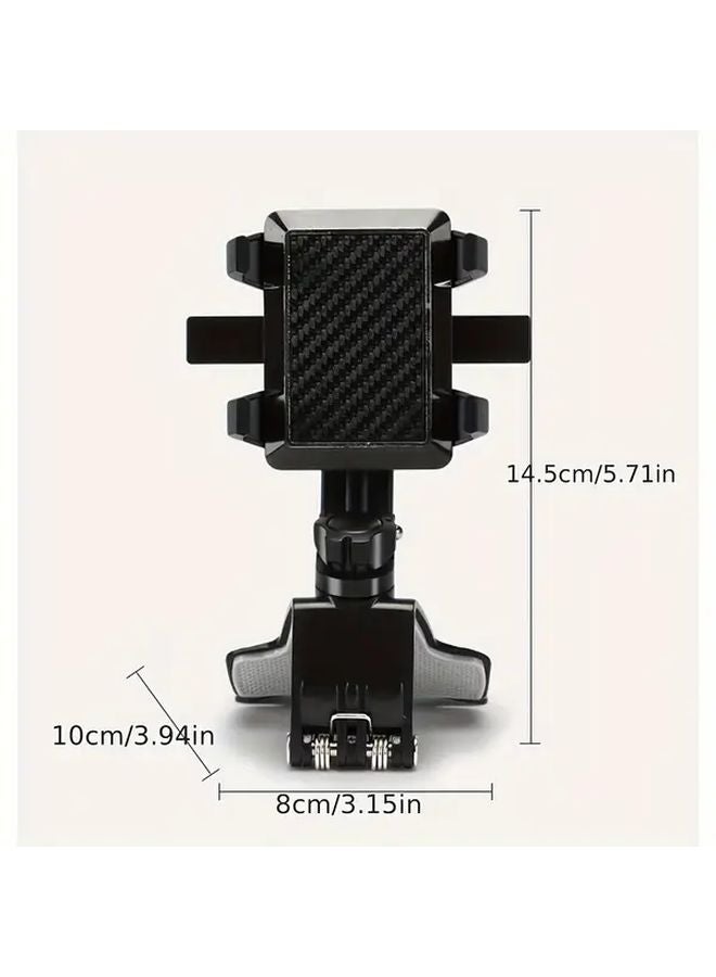 Black 360 Degree Rotating Car Phone Holder With Parking Number Plate Adjustable Mount - Image 2